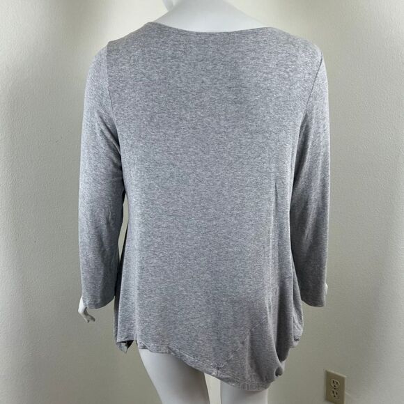 Bryn Walker Womens Size XL Gray Asymmetrical Jersey Knit Pullover Sweatshirt Top - Picture 10 of 11